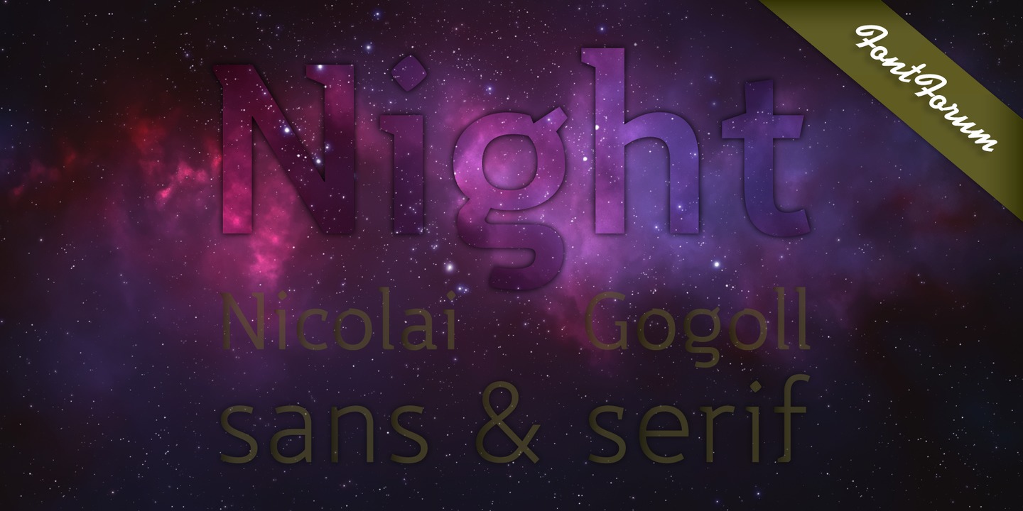Пример шрифта Night serif Light